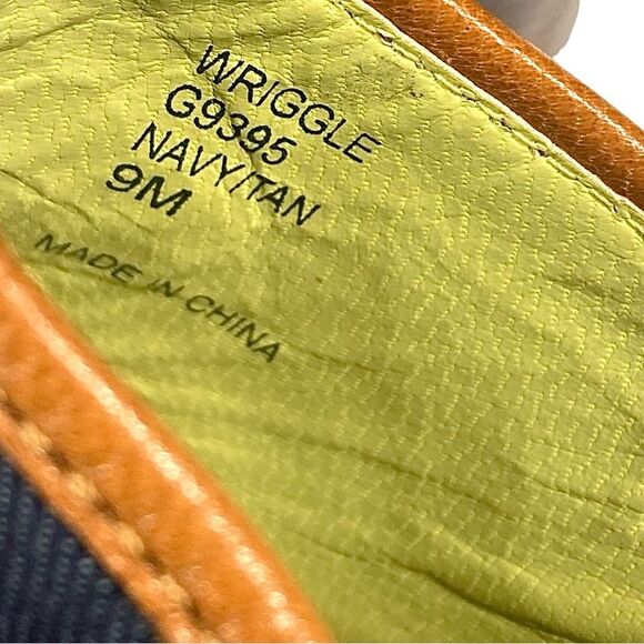 Platform Heels Size 9M | Blue Denim & Tan Slip-On | 5.5” Heel - Picture 9 of 11